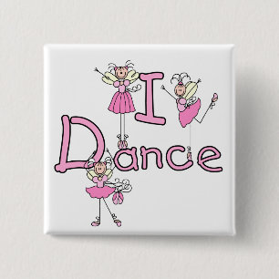 Ballerina I Dans T-shirts en Cadeaus Vierkante Button 5,1 Cm