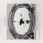 Ballerina - Ik hou van dansen gepersonaliseerde pu Legpuzzel (Horizontaal)