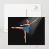 Ballerina in Arabesque Position on Black Briefkaar Briefkaart (Voorkant / Achterkant)