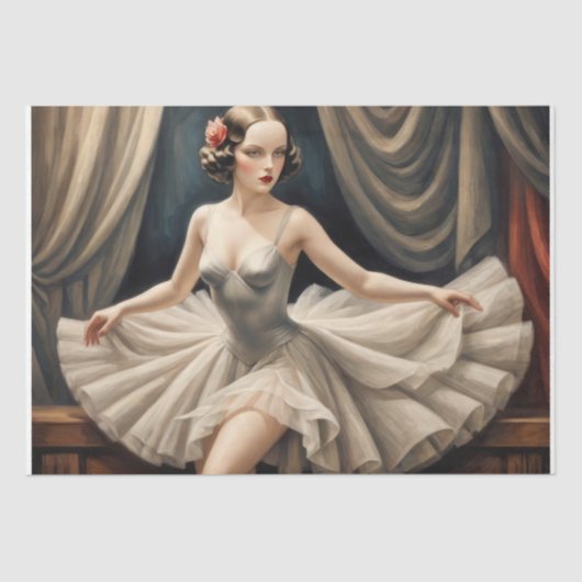 Ballerina in Art Deco -Decoupage- Tissuepapier (Voorkant)