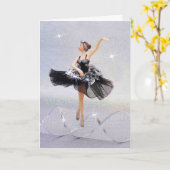 Ballerina in black (profile) kaart (Gele Bloem)