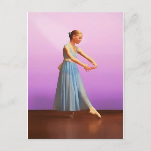 Ballerina in Blauw Briefkaart (Voorkant)