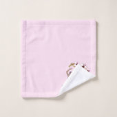 Ballerina in Blauw op Roze Persoonsnaam Bad Handdoek (Wasdoekje)