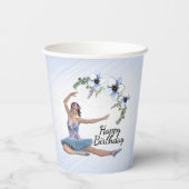 Ballerina in Blue Birthday Papieren Bekers (Achterkant)