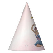 Ballerina in Blue Happy Birthday op Roze Feesthoedjes (Links)