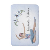 Ballerina in Blue Personal Name Badmat (Voorkant Verticaal)