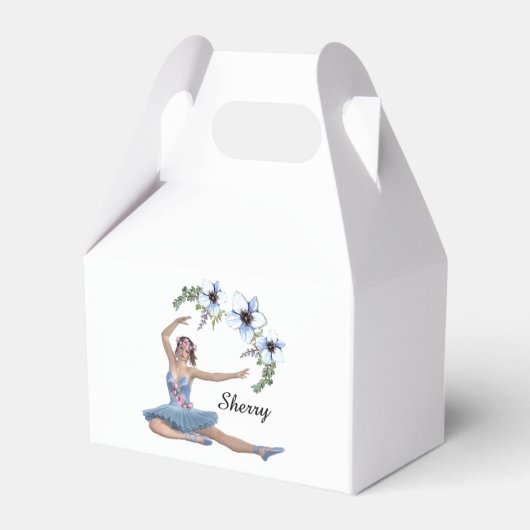 Ballerina in Blue Personal Name Bedankdoosjes (Achterkant)