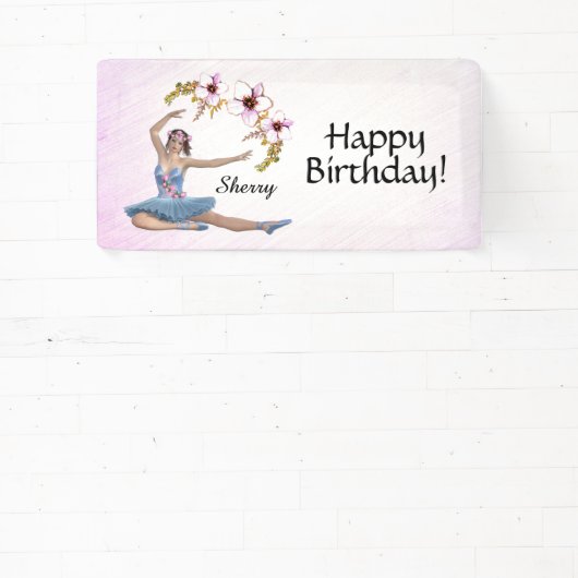 Ballerina in Blue Personal Name Birthday in Pink Spandoek (Insitu)