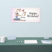 Ballerina in Blue Personal Name Birthday in Pink Spandoek (Beurs)