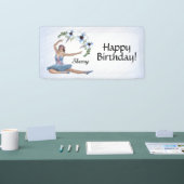 Ballerina in Blue Personal Name Birthday Spandoek (Beurs)