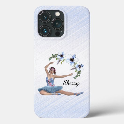 Ballerina in Blue Personal Name Case-Mate iPhone Case (Achterkant)