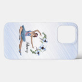 Ballerina in Blue Personal Name Case-Mate iPhone Case (Achterkant (horizontaal))