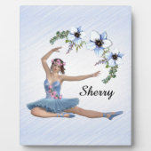 Ballerina in Blue Personal Name Fotoplaat (Voorkant)