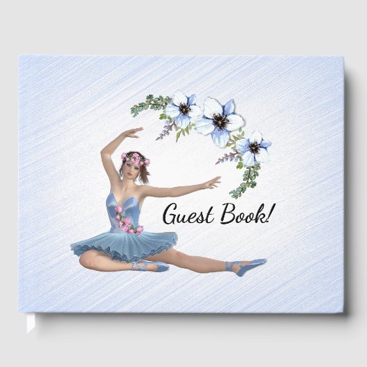 Ballerina in Blue Personal Name Gastenboek (Voorkant)
