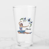 Ballerina in Blue Personal Name Glas (Voorkant)
