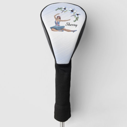 Ballerina in Blue Personal Name Golfheadcover (Voorkant)