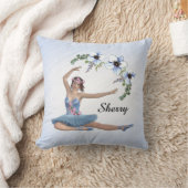 Ballerina in Blue Personal Name Kussen (Deken)