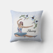 Ballerina in Blue Personal Name Kussen (Achterkant)
