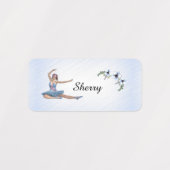 Ballerina in Blue Personal Name Labels (Design 1)