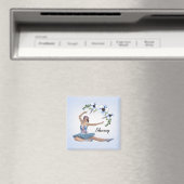 Ballerina in Blue Personal Name Magneet (Insitu (Vaatwasser))
