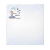 Ballerina in Blue Personal Name Notitieblok (Voorkant)