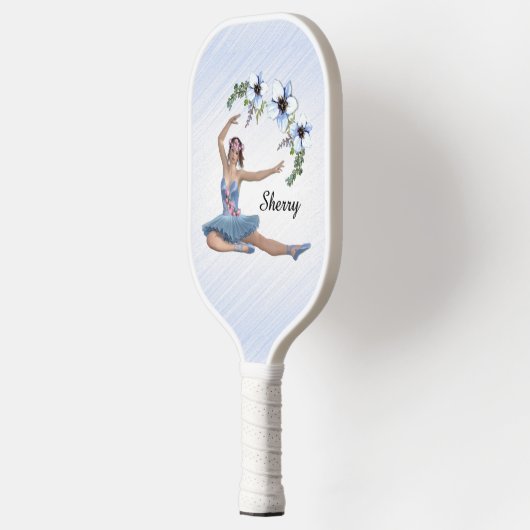 Ballerina in Blue Personal Name Pickleball Paddle (Links)