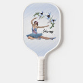 Ballerina in Blue Personal Name Pickleball Paddle (Achterkant)