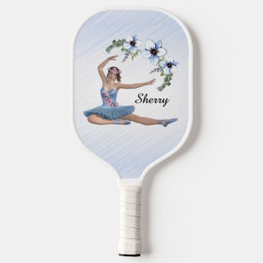 Ballerina in Blue Personal Name Pickleball Paddle (Achterkant)