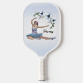 Ballerina in Blue Personal Name Pickleball Paddle (Voorkant)