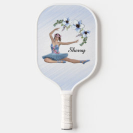 Ballerina in Blue Personal Name Pickleball Paddle