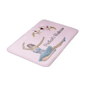 Ballerina in Blue Personal Name Pink Badmat (Gekanteld)