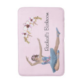 Ballerina in Blue Personal Name Pink Badmat (Voorkant Verticaal)