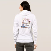 Ballerina in Blue Personal Name Pink Flowers Hoodie (Achterkant volledig)