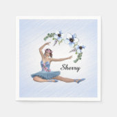 Ballerina in Blue Personal Name Servet (Voorkant)