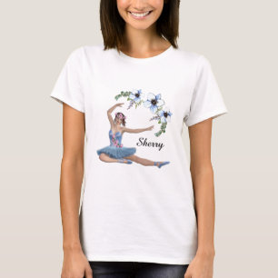 Ballerina in Blue Personal Name T-shirt