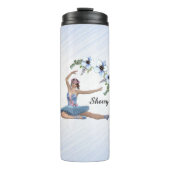 Ballerina in Blue Personal Name Thermosbeker (Voorkant)