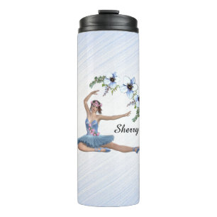 Ballerina in Blue Personal Name Thermosbeker