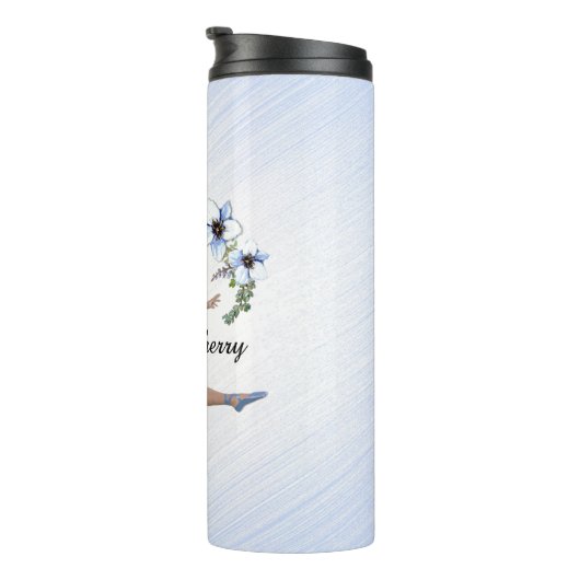 Ballerina in Blue Personal Name Thermosbeker (Geroteerd rechts)