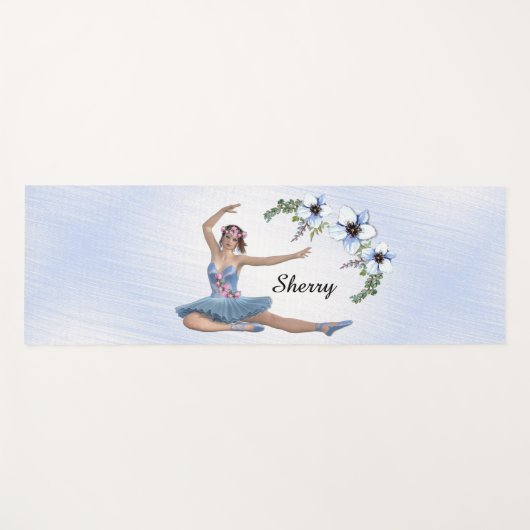 Ballerina in Blue Personal Name Yogamat (Voorkant (horizontaal))