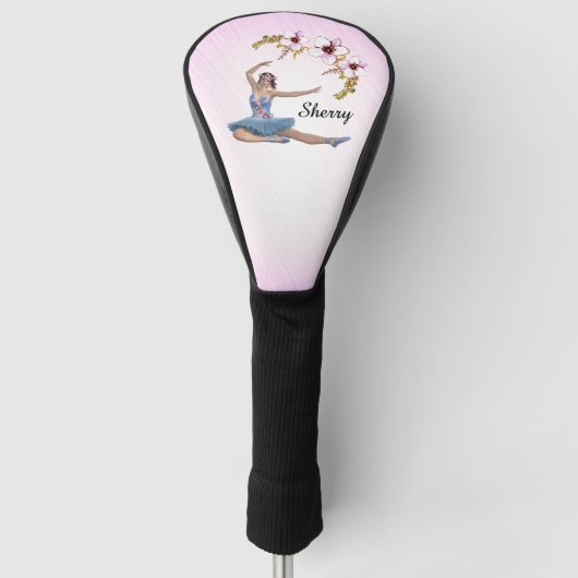 Ballerina in Blue Personal Pink Golfheadcover (Voorkant)