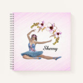 Ballerina in Blue Personal Pink Notitieboek (Voorkant)