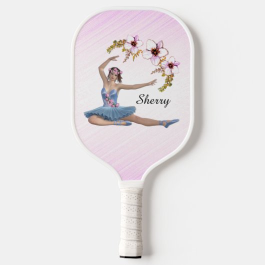 Ballerina in Blue Personal Pink Pickleball Paddle (Achterkant)