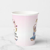 Ballerina in Blue Pink Accents Birthday Papieren Bekers (Rechts)