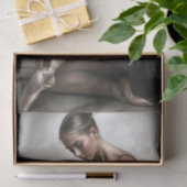 Ballerina in  Cream Waterverf Decoupage Tissuepapier (Geschenk)