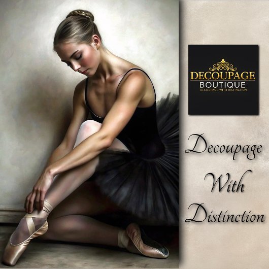 Ballerina in  Cream Waterverf Decoupage Tissuepapier