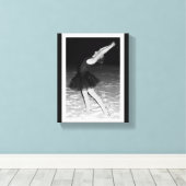 Ballerina in de sneeuw - canvas afdruk (Insitu (Houten vloer))