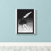 Ballerina in de sneeuw - canvas afdruk (Insitu (Houten vloer))