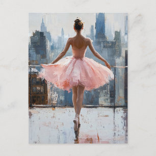 Ballerina in de stad impressionist briefkaart
