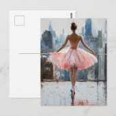 Ballerina in de stad impressionist briefkaart (Voorkant / Achterkant)