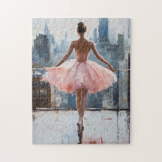 Ballerina in de stad impressionist legpuzzel (Verticaal)